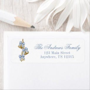 Etiqueta Navidades acuáticos Blue Chinoiserie Bow Bells