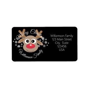 Etiqueta Navidades adoran a Personalizado de renos Novedad 