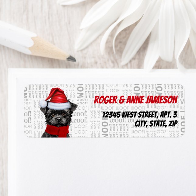 Etiqueta Navidades Affenpinscher Dog Lover dirección de vac (In situ)