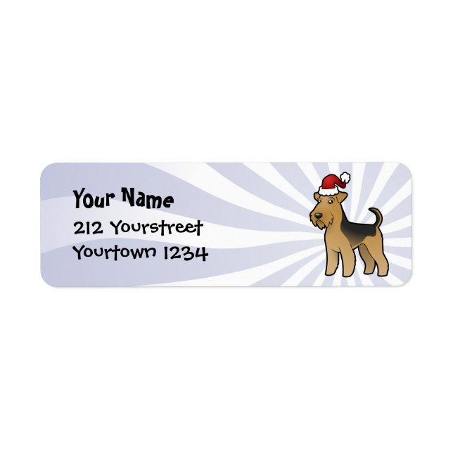 Etiqueta Navidades Airedale Terrier / Welsh Terrier (Frente)