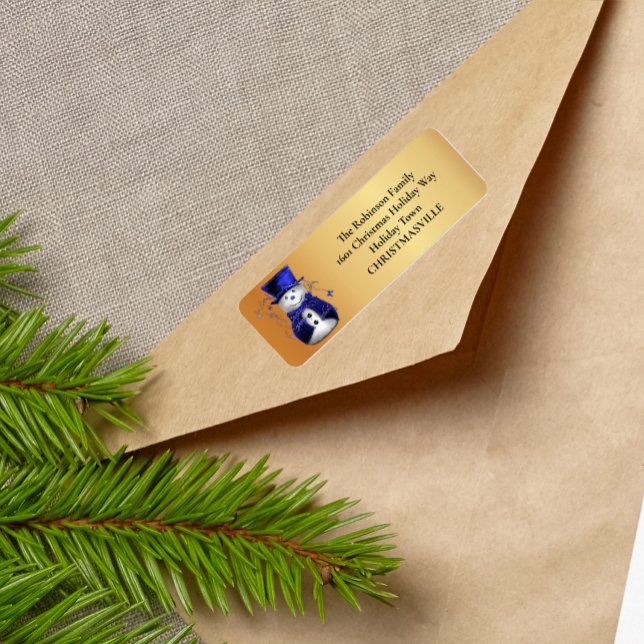 Etiqueta Navidades animan a Snowman en azul (Subido por el creador)