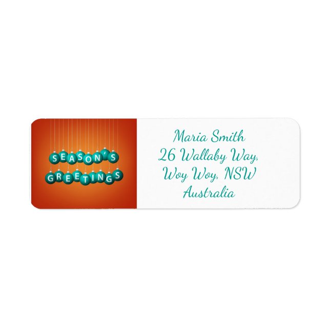 Etiqueta Navidades bauble (Frente)