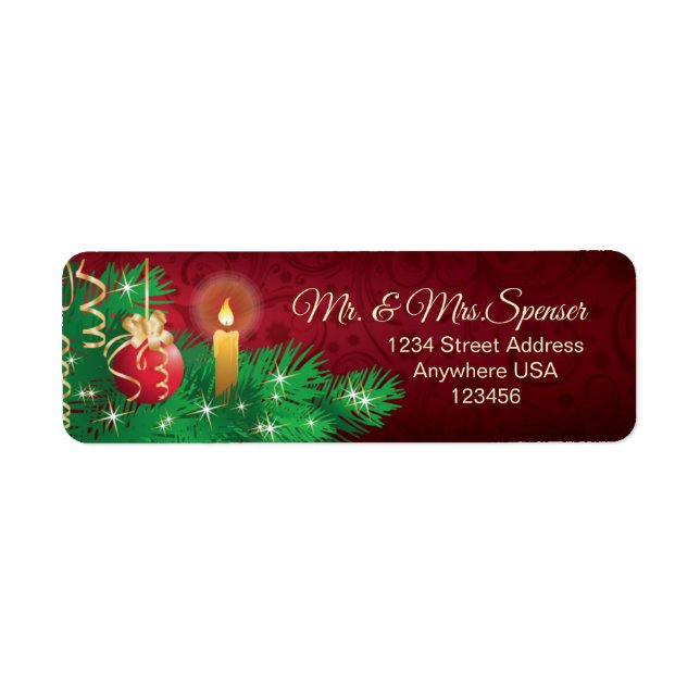 Etiqueta Navidades Bauble Candle Pine (Frente)