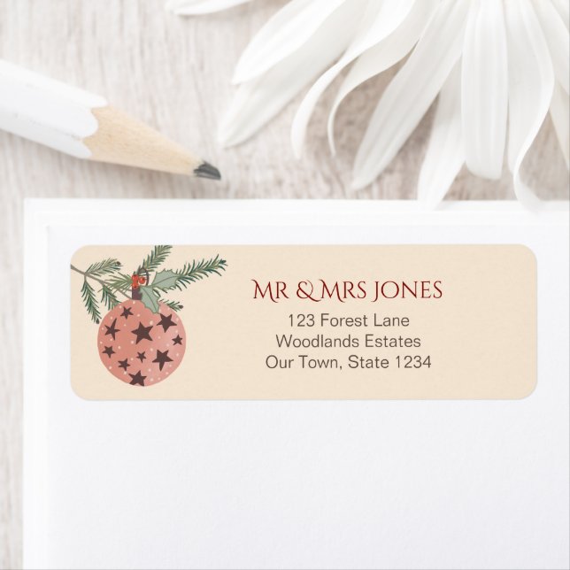 Etiqueta Navidades baubles pinos retro (In situ)