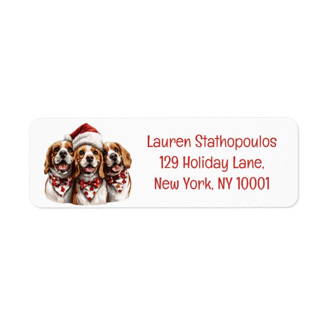 Etiqueta Navidades Beagle Dogs (Frente)