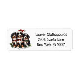 Etiqueta Navidades Bernese Mountain Dogs