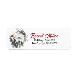 Etiqueta Navidades Berries Wreath Red Robin