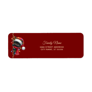 Etiqueta Navidades Black Cat Return Address Lab