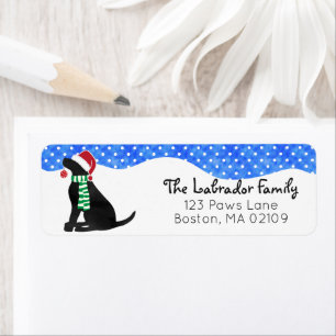 Etiqueta Navidades Black Lab Holiday Dog