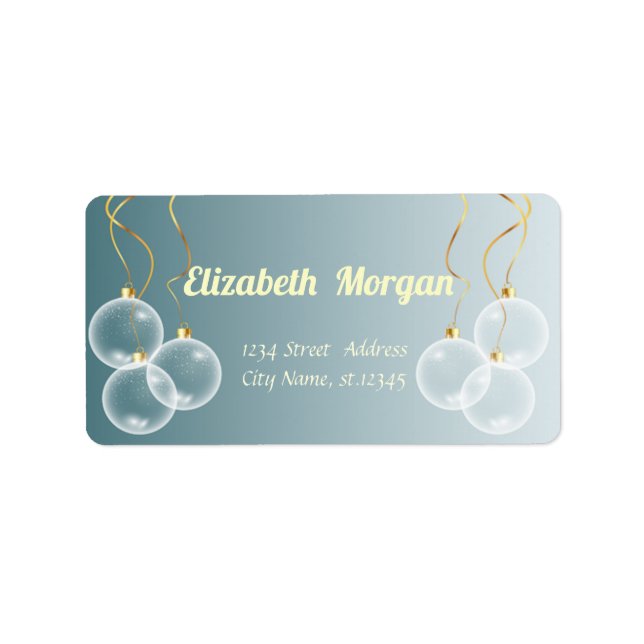 Etiqueta Navidades blancos con el Día Azul, Navidades (Frente)