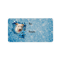 Navidades - Blue Snowflake Wire Fox Terrier Hailey