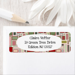 Etiqueta Navidades Boho Rectangles