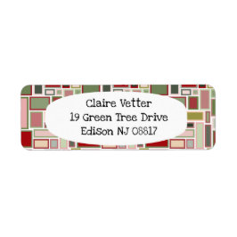 Etiqueta Navidades Boho Rectangles