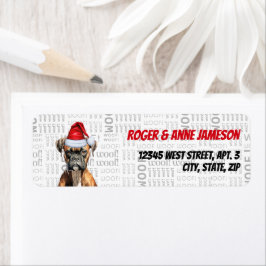 Etiqueta Navidades Boxer Dog Lover dirección de vacaciones