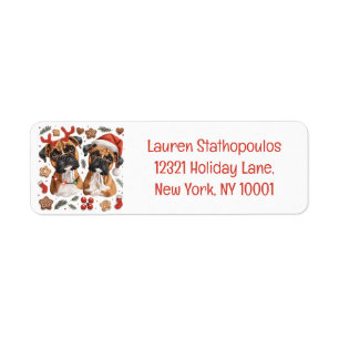 Etiqueta Navidades Boxer Dogs