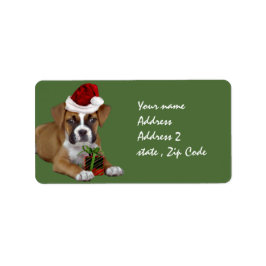 Etiqueta Navidades Boxer puppy