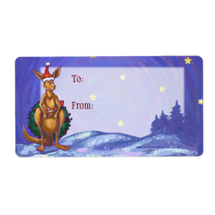 Etiqueta Navidades canguro Starry Night