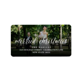 Etiqueta Navidades casados Sr. y Sra. Photo Modern Boda