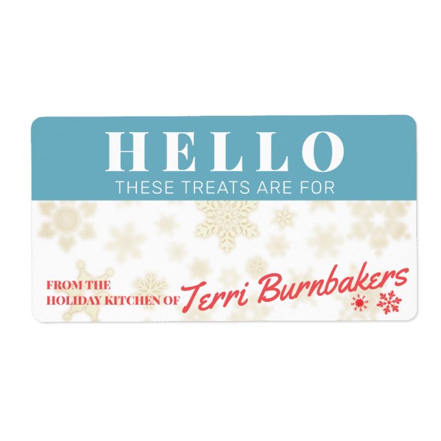 Etiqueta Navidades caseros horneando galletas desde (Frente)