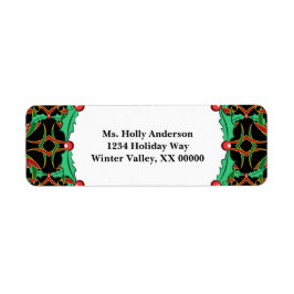 Etiqueta Navidades celtas Holly Wreath Pattern