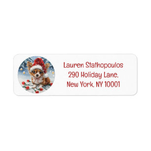 Etiqueta Navidades Chihuahua Santa Dog