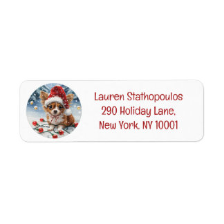 Etiqueta Navidades Chihuahua Santa Dog