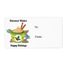 Etiqueta Navidades Chocolate caliente Cacao Blanco Verde