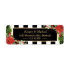 Navidades clásicos marco de oro floral de Poinsett