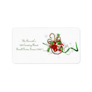 Etiqueta Navidades Classic Candy caneDirección personalizad