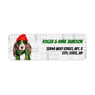 Etiqueta Navidades Cocker Spaniel Santa con nombre