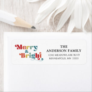 Etiqueta Navidades coloridos de Merry & Bright Retro
