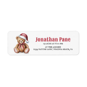 Etiqueta Navidades con acuarela Bearly Wait Baby Shower
