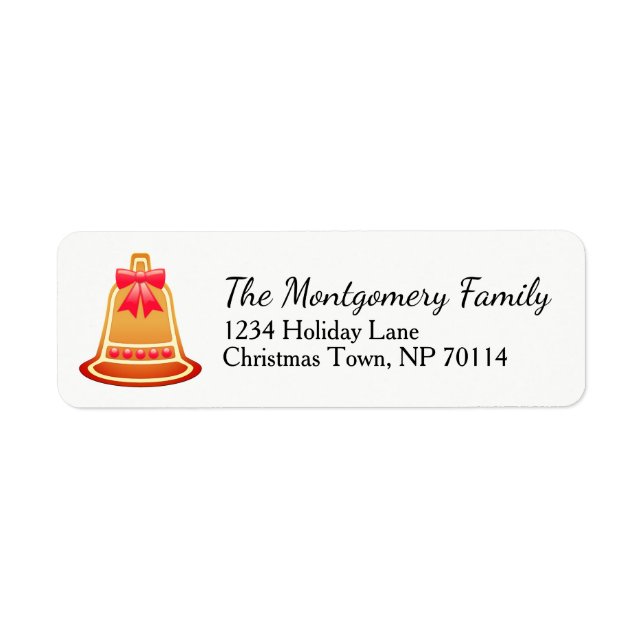 Etiqueta Navidades Cookie Gingerbread Bell | Personalizado (Frente)