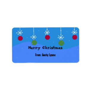 Etiqueta Navidades Copos De Nieve Y Bolas