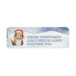 Etiqueta Navidades cortos Sheltie Puppy