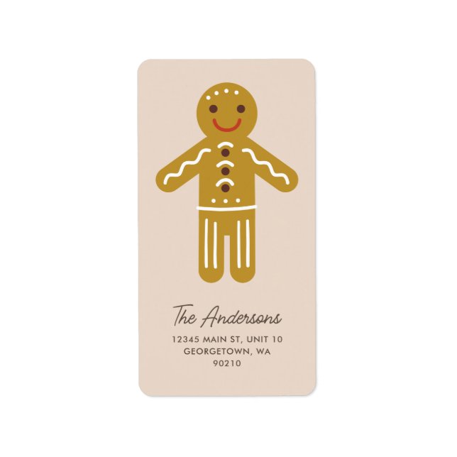 Etiqueta Navidades Cuidados Gingerbread Cookie Personalizad (Frente)