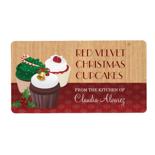 Etiqueta Navidades Cupcakes Baking (Frente)