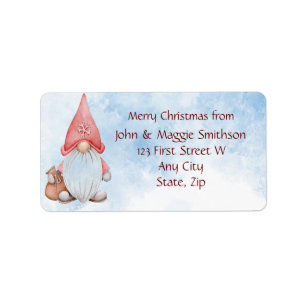 Etiqueta Navidades Cute Gnome Personalizado