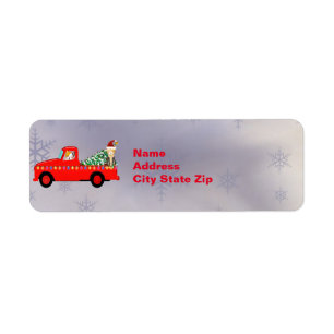 Etiqueta Navidades Cute Red Truck Cats
