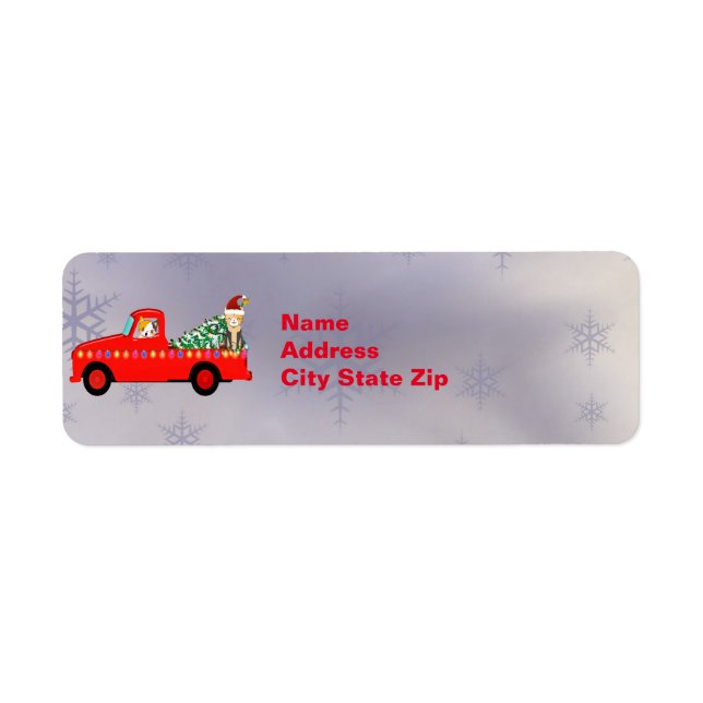 Etiqueta Navidades Cute Red Truck Cats (Frente)