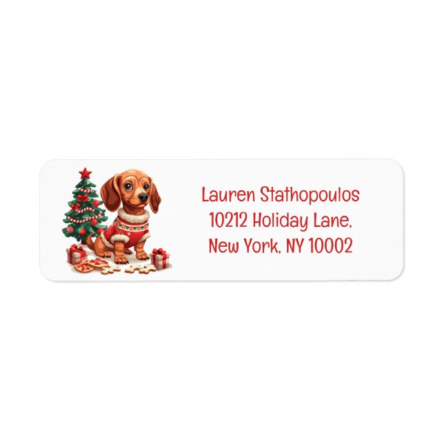 Etiqueta Navidades Dachshund Dog Holiday Cookies (Frente)