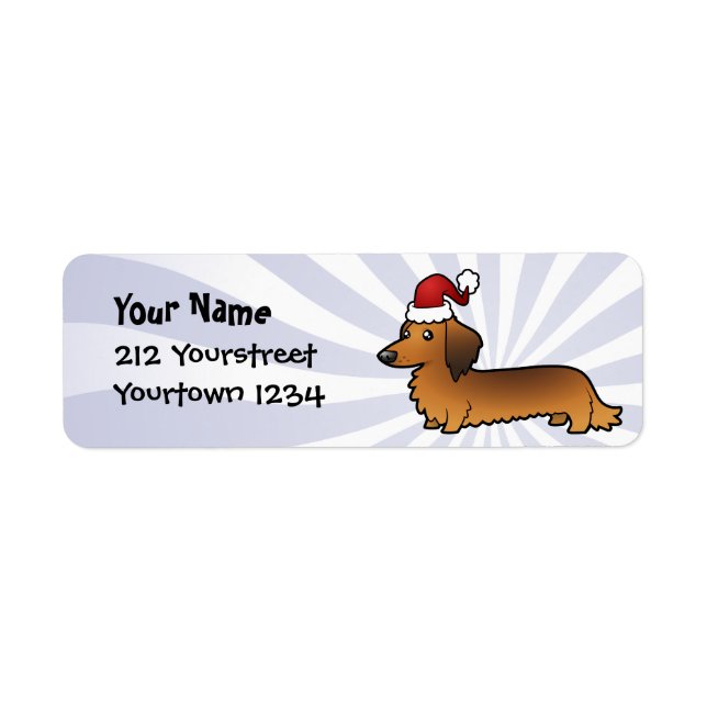 Etiqueta Navidades Dachshund (pelo largo) (Frente)