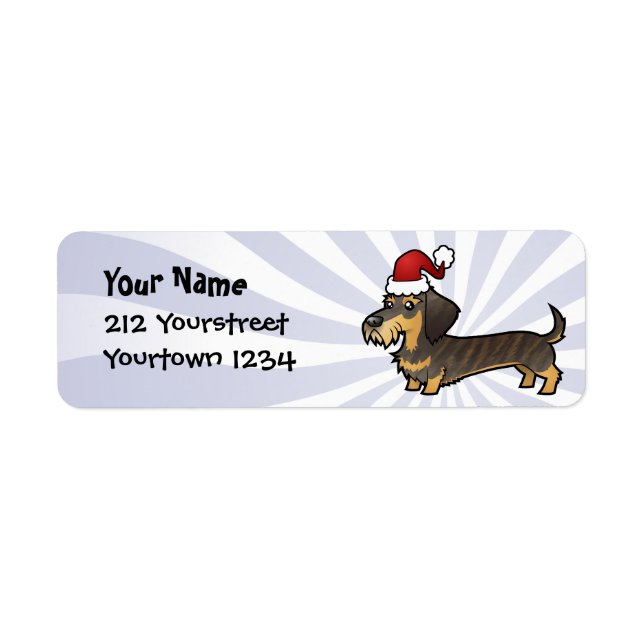 Etiqueta Navidades Dachshund (pelo largo) (Frente)