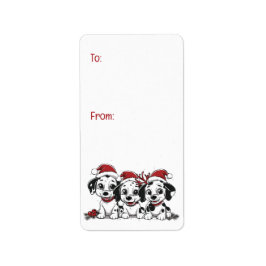 Etiqueta Navidades Dalmatian Dogs