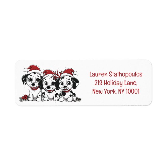 Etiqueta Navidades Dalmatian Dogs (Frente)