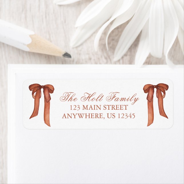 Etiqueta Navidades de acuarela Dirección de devolución de d (In situ)