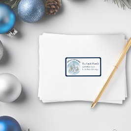 Etiqueta Navidades de animales de Woodland de acuarela bord