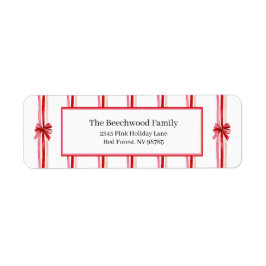 Etiqueta Navidades de arcos rosados y rojos devuelven la et