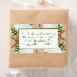 Etiqueta Navidades de arena dorada de la playa abordan etiq