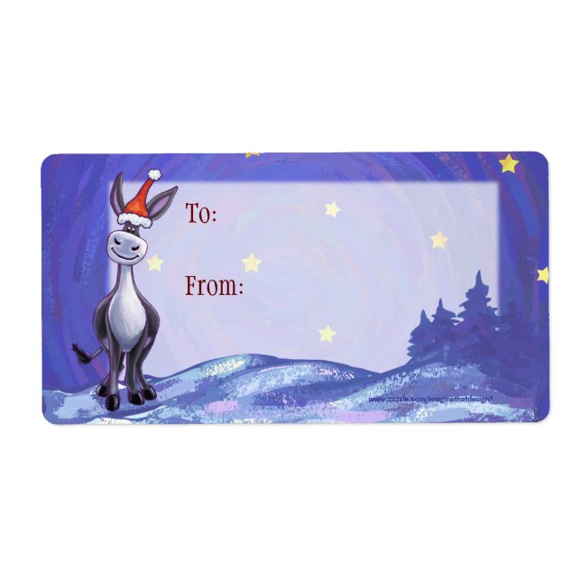 Etiqueta Navidades de burro (Frente)